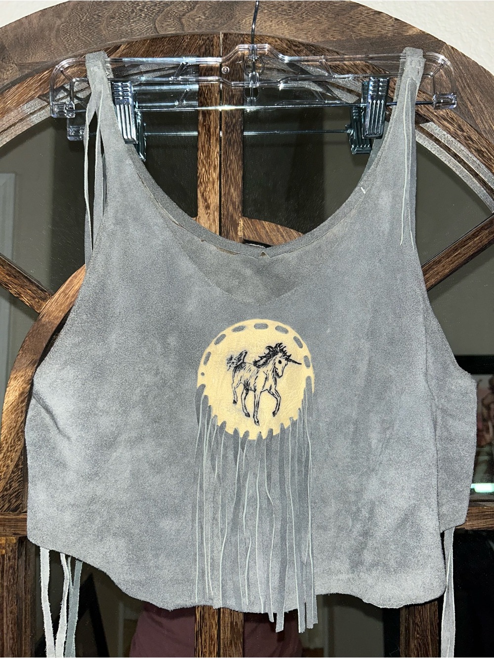 Not Spell handmade leather crop top